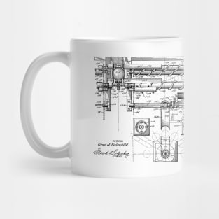 Automatic Bowling Mechanism Vintage Patent Hand Drawing Mug